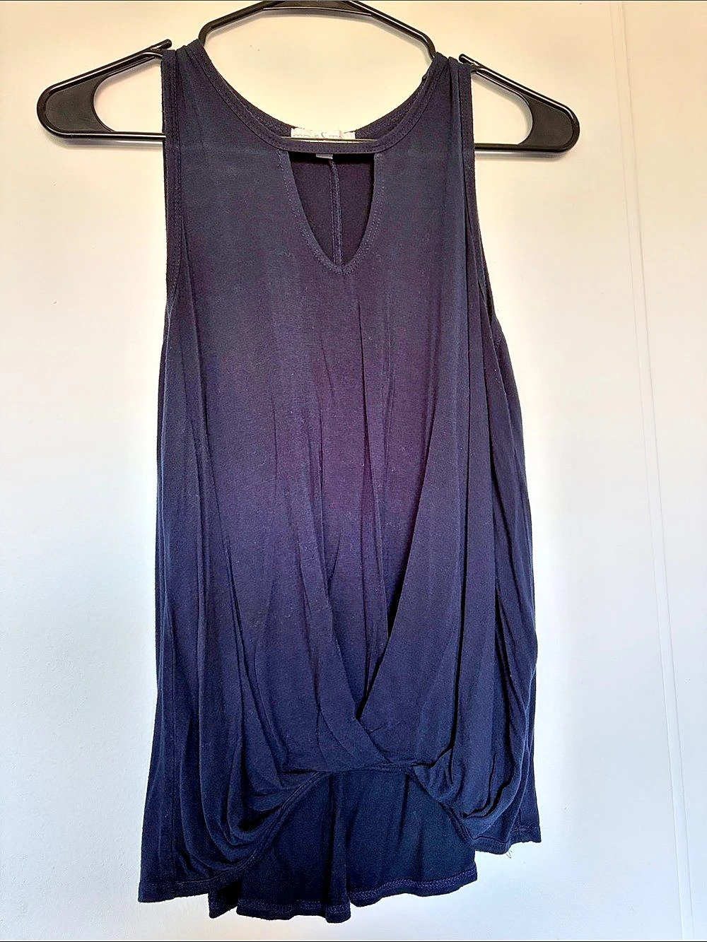 Navy Draped Tank Top